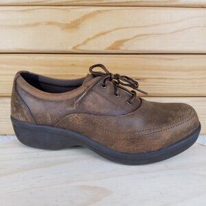 Worx by Red Wing 7.5M Brown Leather Lace-up Work Safety Oxford Shoes STYLE #5115